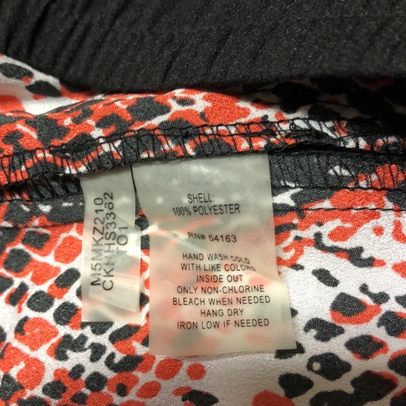 CALVIN KLEIN Snake Print Tuxedo Stripe Cropped Pants Orange Black Lightweight L - Picture 6 of 9